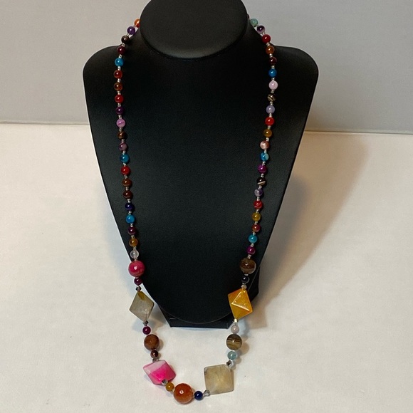 Multi-color Natural Stone Necklace - Picture 1 of 6